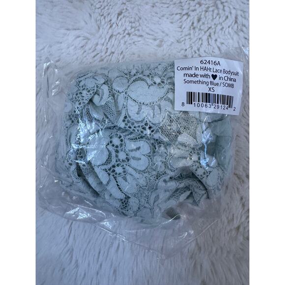 We Are HaH X FREE PEOPLE Coming In Haht Lace Bodysuit In Something Blue XS - Picture 7 of 7